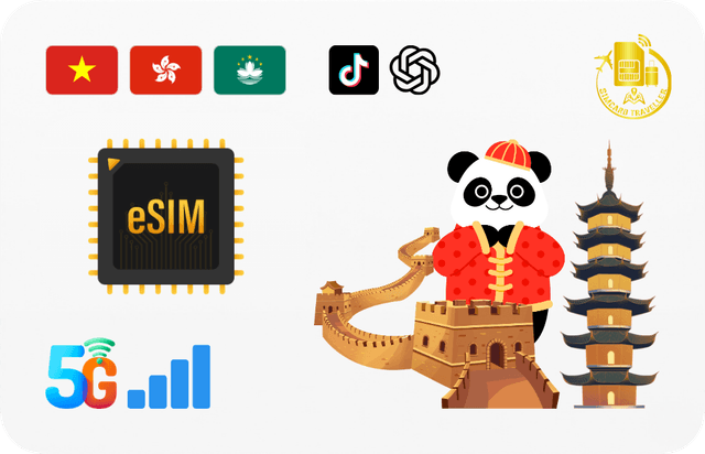 China - Hong Kong - Macau eSIM (TikTok + ChatGPT)
